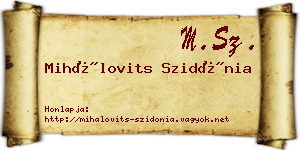 Mihálovits Szidónia névjegykártya